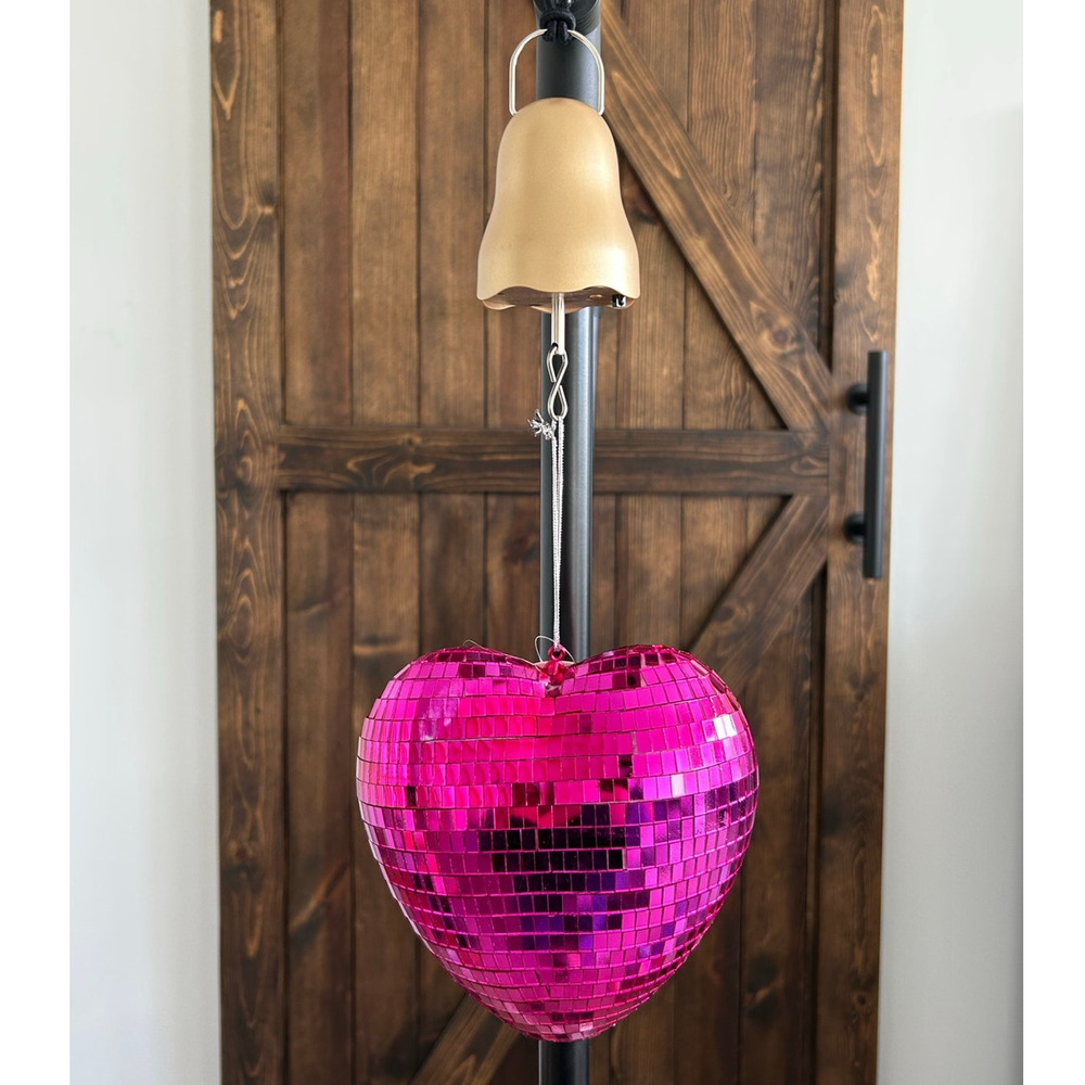 NEW 6 inch Heart Disco Ball WITH Hanging Rotating Motor & Remote Control